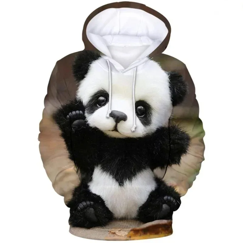 

2025 New 3D Printed Fun Wild Panda Pattern Men's Fashion and Comfortable Hoodie Long Sleeve Polyester Fiber Sports Shirt