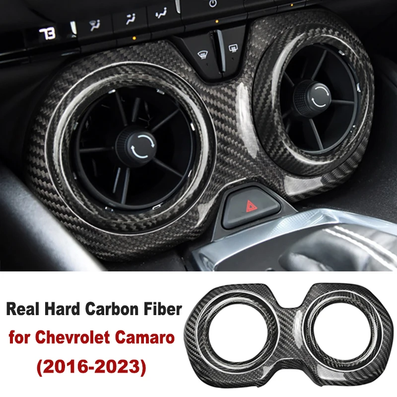 

Real Hard Carbon Fiber Car Stickers for Chevrolet Camaro 2016 2017 2018 2019 2020 2021 2022 2023 Center Air Vent Cover Trims