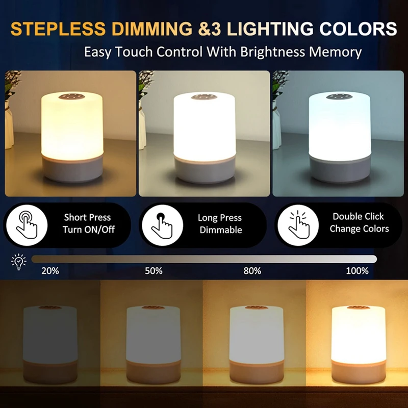 ABUL-Touch Night Light Bedside Lamp Dimmable Night Light Eye Protection LED Table Lamp Home Bedroom Lamp