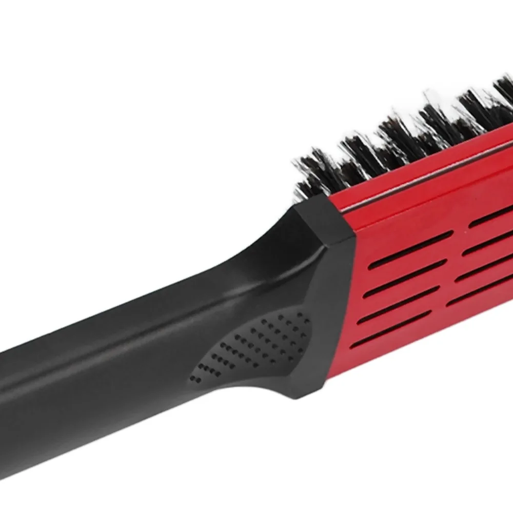 Hollow Breathable Design Straightening Comb Anti Static Soft Bristle Hair Straightener Brush Ergonomic Handle Professional