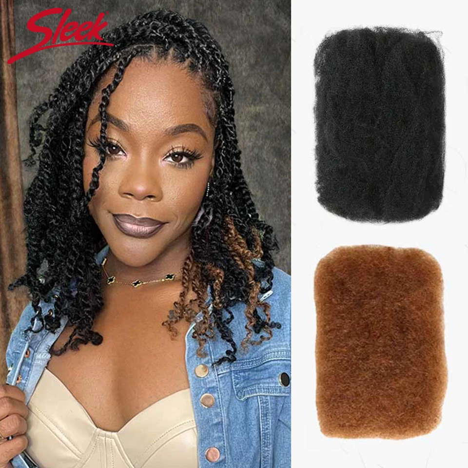 Sleek Brazilian Remy Hair Afro kinky Curly Bulk Human Hair For Braiding QVR 1 Bundle 50g/pc Natural Color Braids Hair No Weft