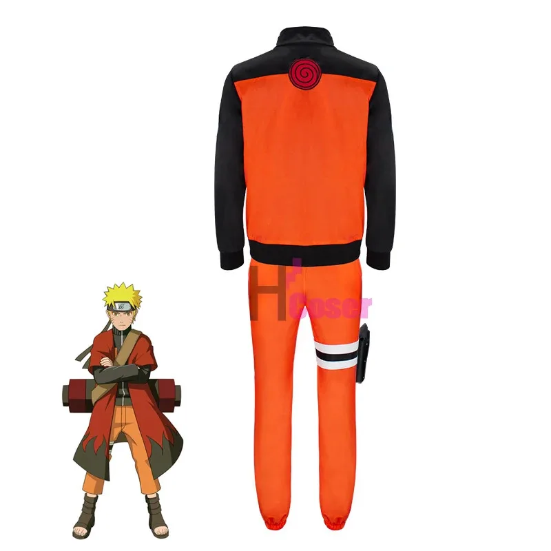 Disfraz de Anime Uzumaki, versión Ninja para adultos, capa, pantalones superiores, bolsa para piernas, chaqueta Unisex, capa, Halloween, Navidad, regalo de Año Nuevo r