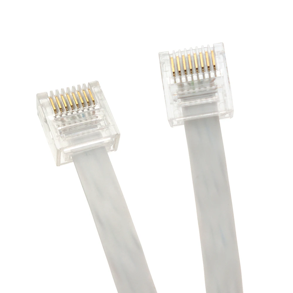 1M White RJ45 Connector 8P8C Short Body Plug Cat6 Cable 8-Core Twisted Pair Flat Network Cable for Data Communication