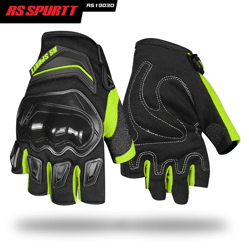 Summer Breathable Anti-fall Men and Women Riding Gloves Motocross Half-finger Anti-slip Red/Black/Green Motorcycle Gloves