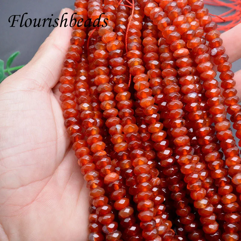 5X8mm Natural Faceted Red Carnelian Stone Loose Beads DIY Accessories for Jewelry Necklace Bracelet Making 5strand/lot