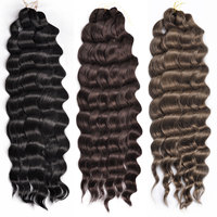 Anna Hair Synthetic Loose Deep Wave Braiding Hair Extensions 24 Inch Water Wave Braid Hair Dark Brown Twist Crochet Curly Hair