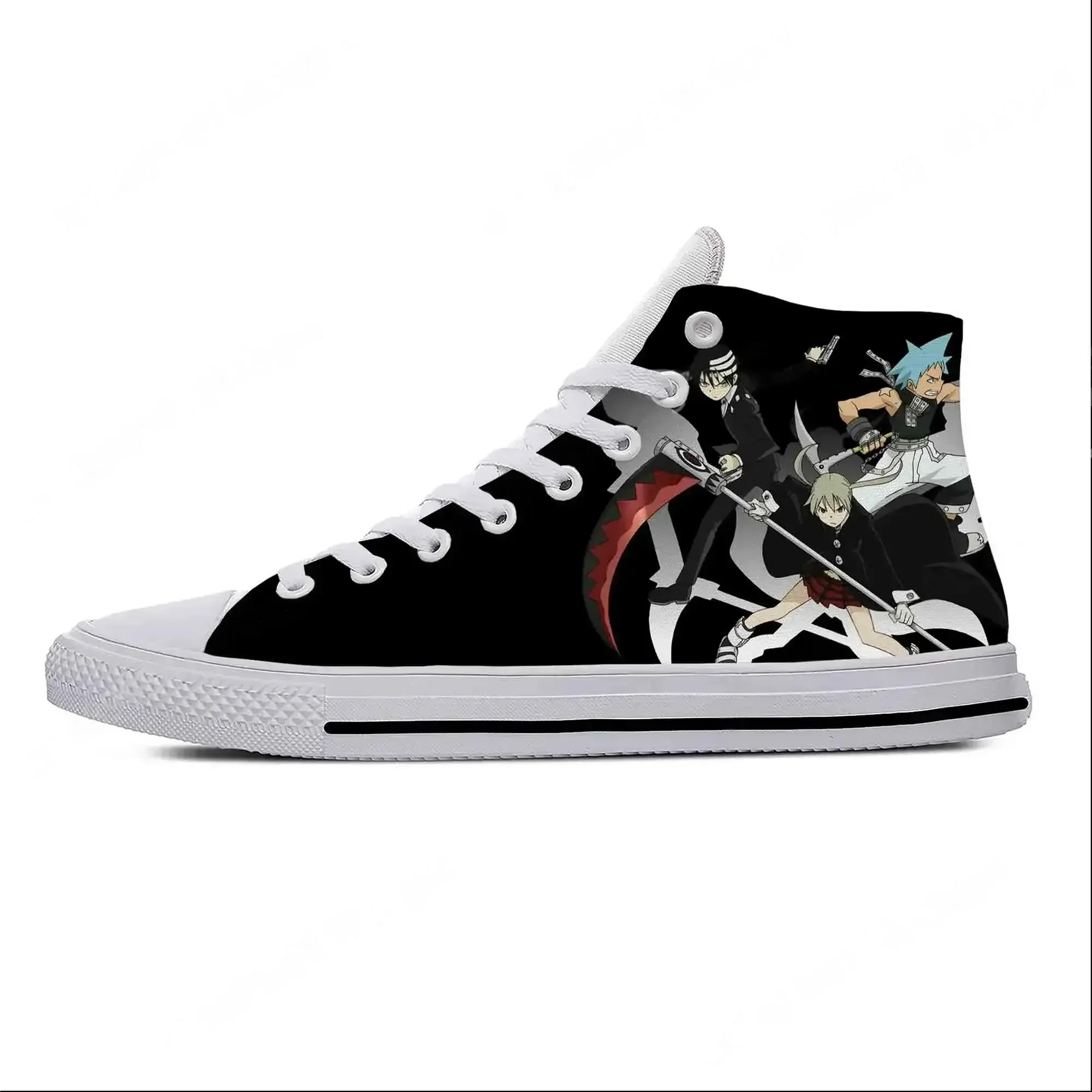 

Japanese Anime Manga Cartoon Soul Eater Fashion Casual Cloth Shoes High Top Lightweight Breathable 3D Print Men Women Sneakers