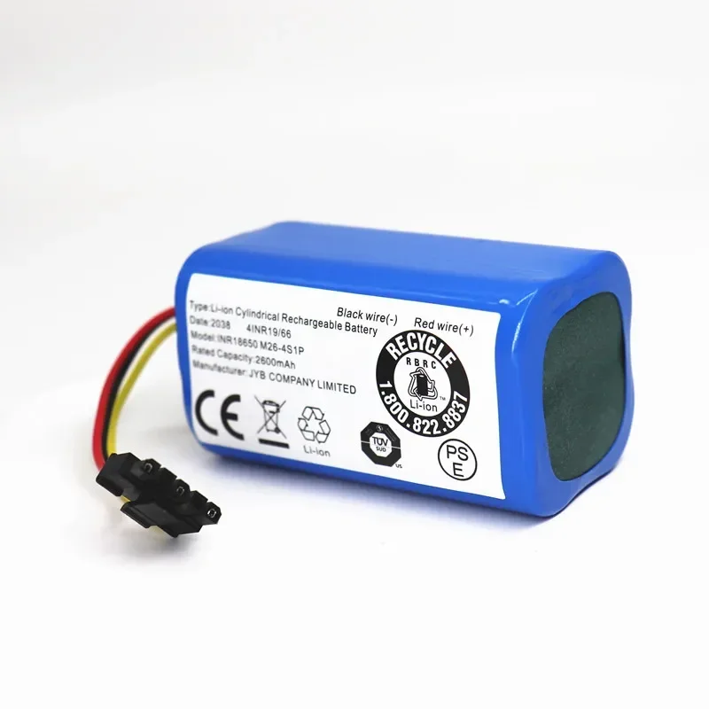 Batteria 14.4v 2600mAh adatta per Xiaomi family Mi robot vacuum mop 2 Lite modello: batteria al litio ricaricabile MJSTL 18650