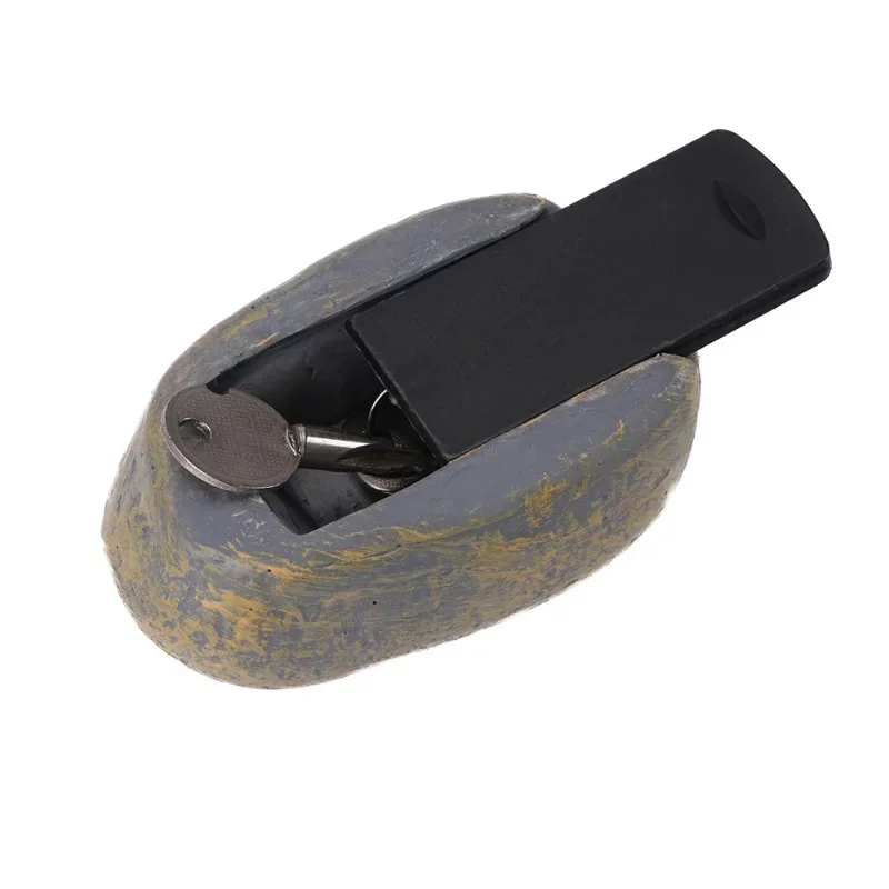 Weatherproof Simulation Stone Key Storage Box Pull Out Opening Hidden Key Holder for Garden Courtyard Outdoor