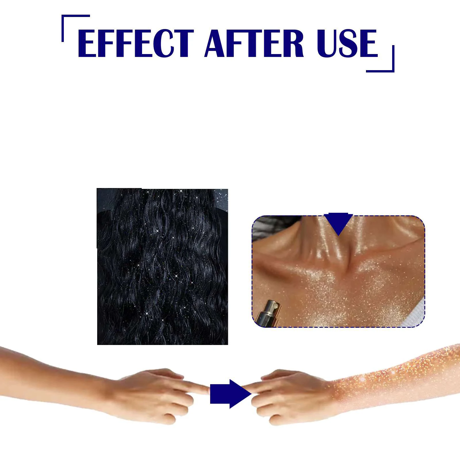 바디 글리터 파우더 오래 지속되는 반짝임 파티 메이크업 방수 헤어 의류 샤이니 하이라이터 파우더 스프레이 하이 글로스