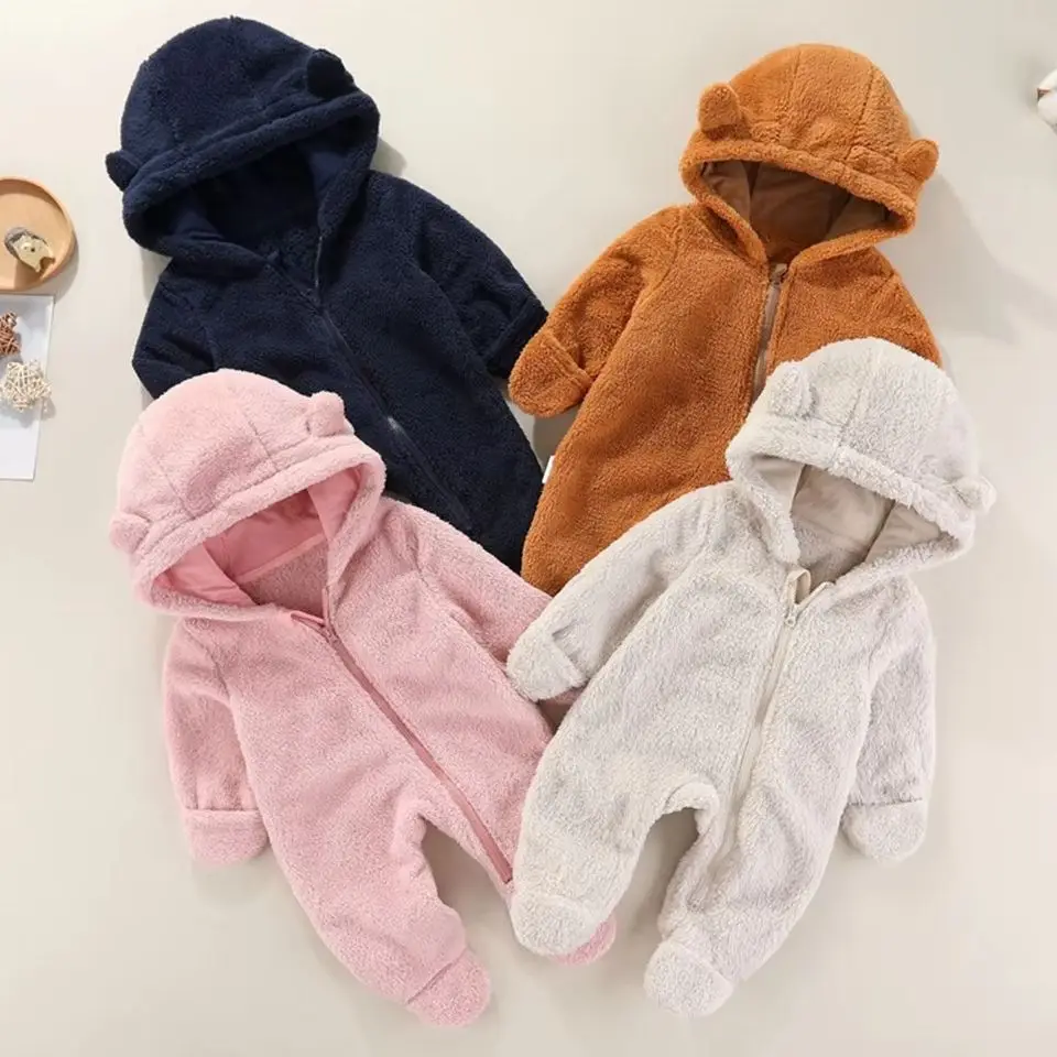 

Комбинезоны для новорожденных, осенне-зимняя теплая флисовая одежда для маленьких мальчиков и девочек, комбинезон для младенцев, верхняя одежда для малышей, От 0 до 12 месяцев