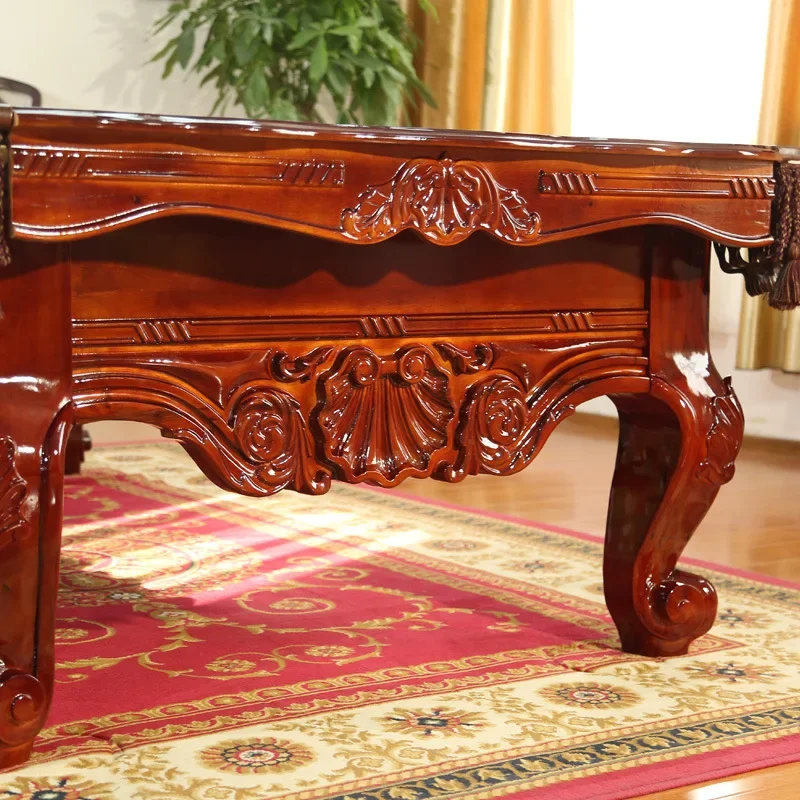 Standard Home Villa Club Solid Wood Billiards Table Hand Carved American Black Eight Billiards Table Marble Table