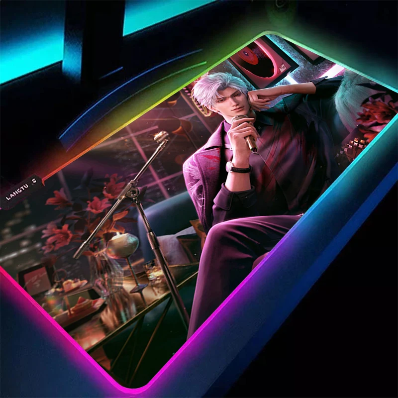 

Mouse Pad Gaming Accessories RGB Computer Gamer Anime Keyboard Pad LED PC Love And Deepspace Sylus Desk Mouse Mat Cool Mousepad