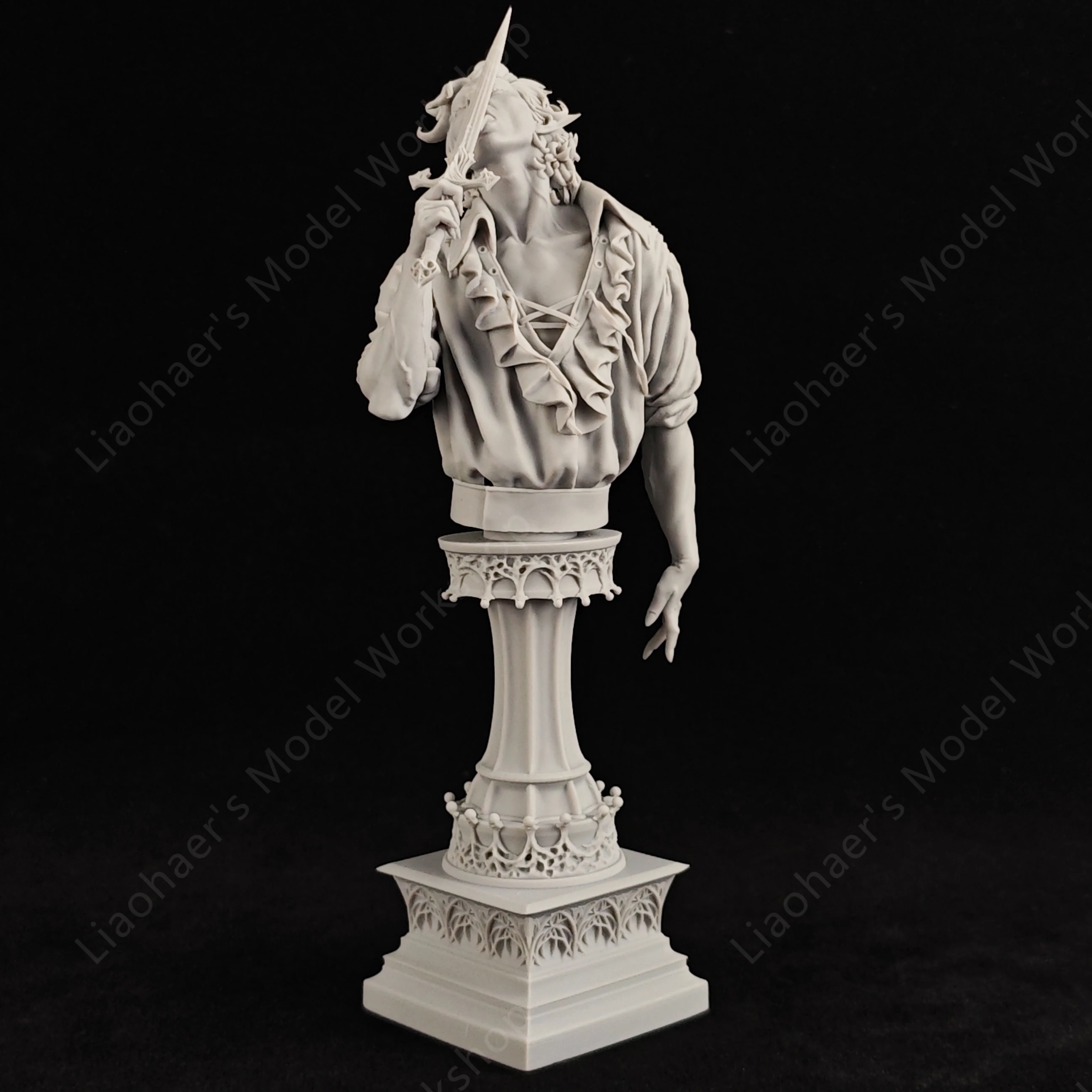 

Astarion Bust - 1/10 Scale Gray ABS Resin Model - High-Detail Fantasy Style Figure Statue - Desktop Collection Display