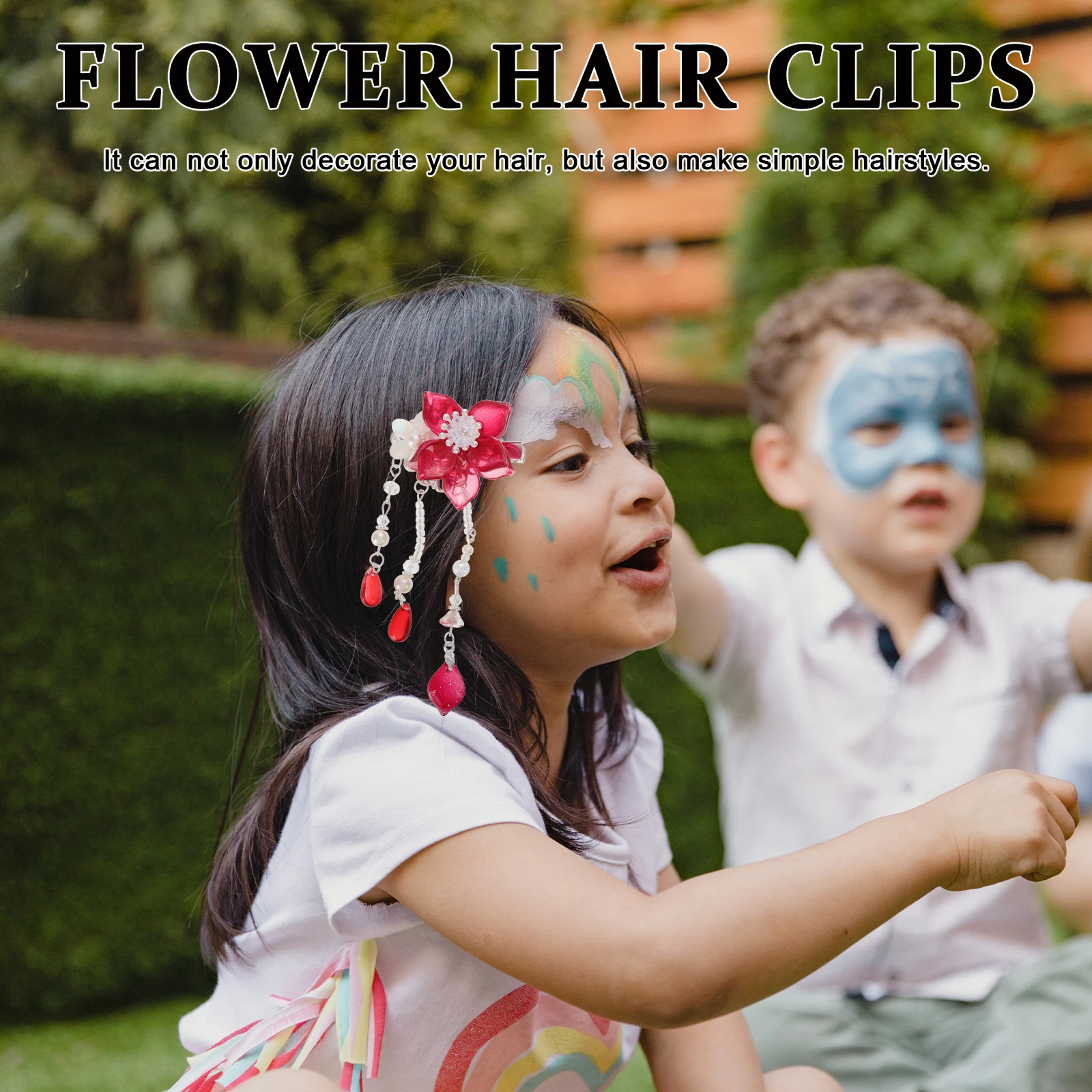 

Girl Hanfu Hair Accessories Flower Hair Clips Vintage Hairpins Kid Gifts Children Party Wedding Costume Lightweight