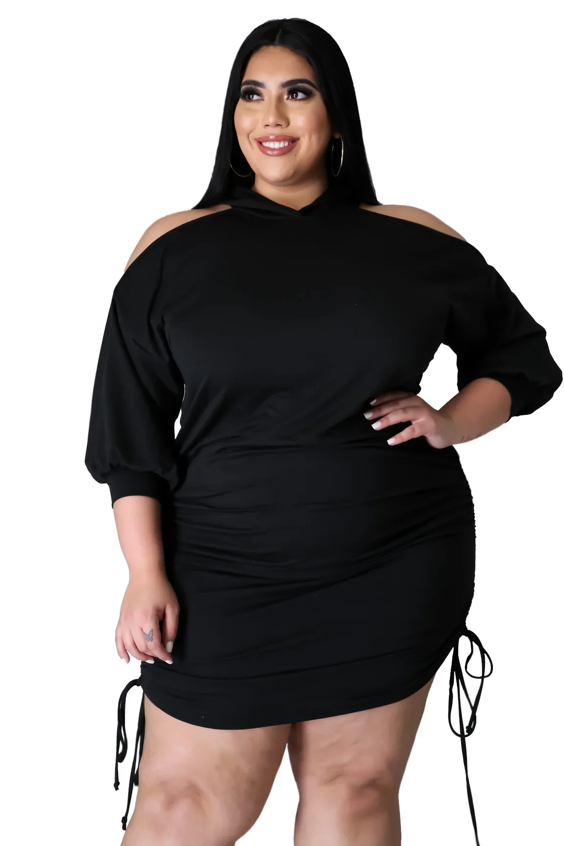 XL-5XL African Women Summer Plus Size Dresses Fashion Casual  Hood Strapless Short Sleeve Sexy Dress Wholesale Dropshipping