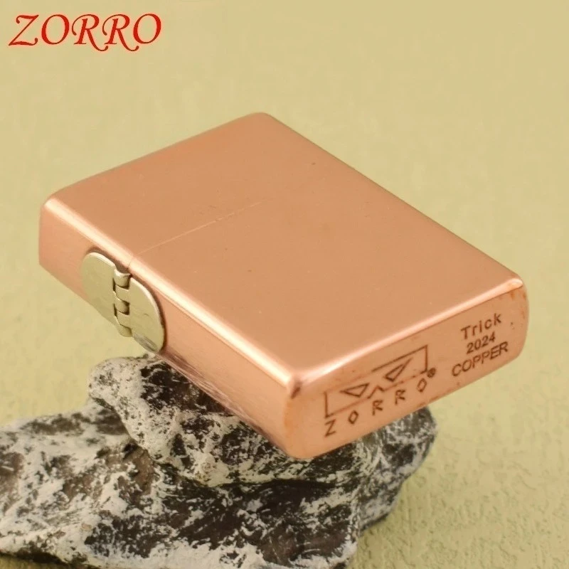 ZORRO Original Cool Trick der zweiten Generation, ausgefallenes Doppelscharnier, modisches, klassisches, dünnes, winddichtes Kerosen-Feuerzeug