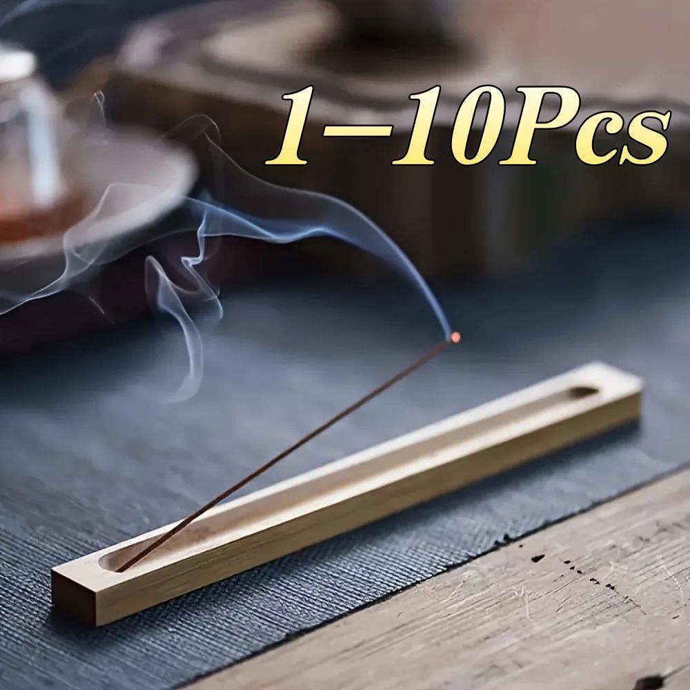 1-10Pcs Bamboo Incense Holder Burner Stand Natural Unfinished for Meditation Relaxation Home Garden Patio Tea Party Decor