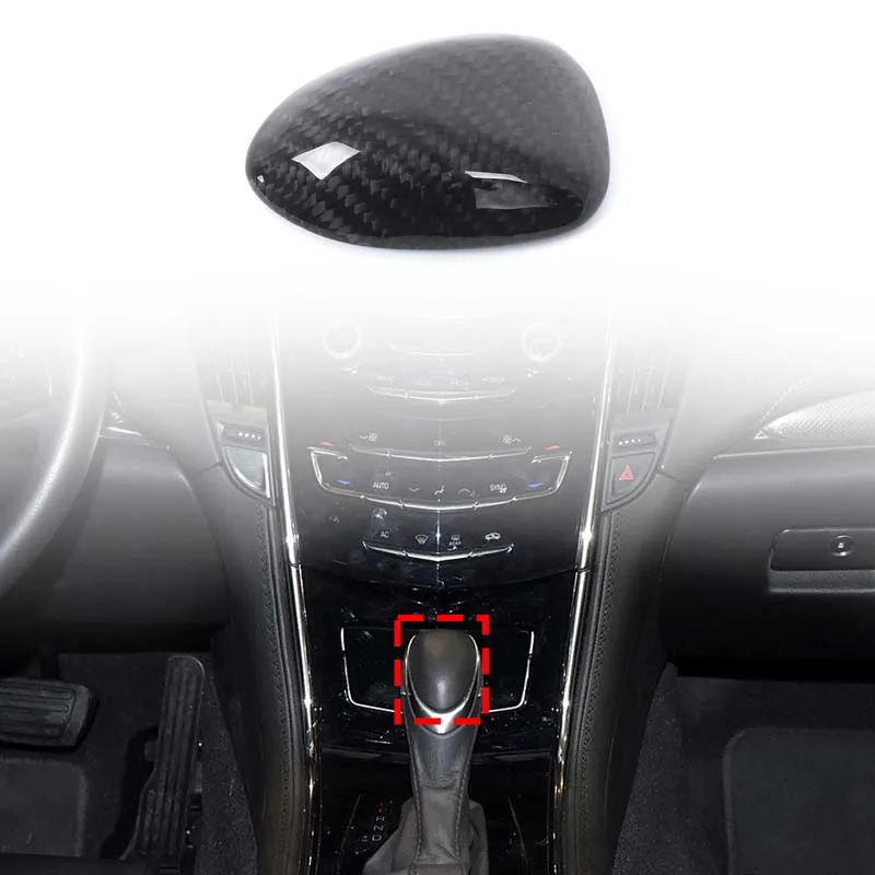 Para 2014-2017 cadillac ATS-L/2013-2018 cadillac xts modificação interior do carro cabeça de mudança capa verdadeira fibra de carbono
