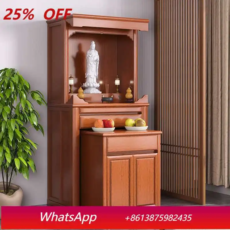 

LH new Chinese Buddhist platform vertical cabinet for household worship Buddha statue Guanyin God of Wealth cabinet