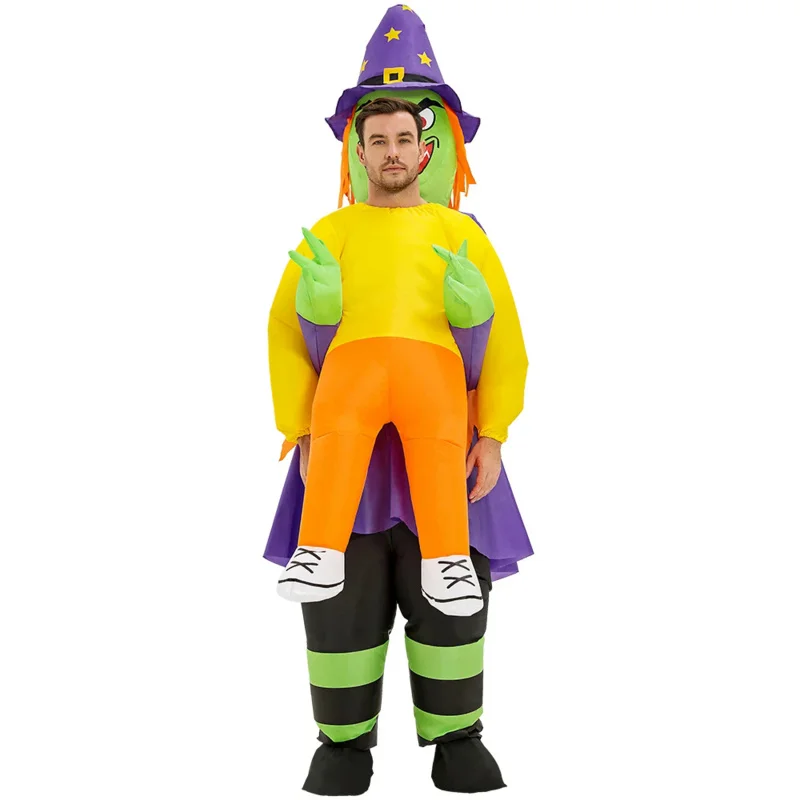 Costume Gonflable de Sorcière Maléfique et Fantôme Effrayant pour Adulte, Tenue de Cosplay pour Halloween, Carnaval