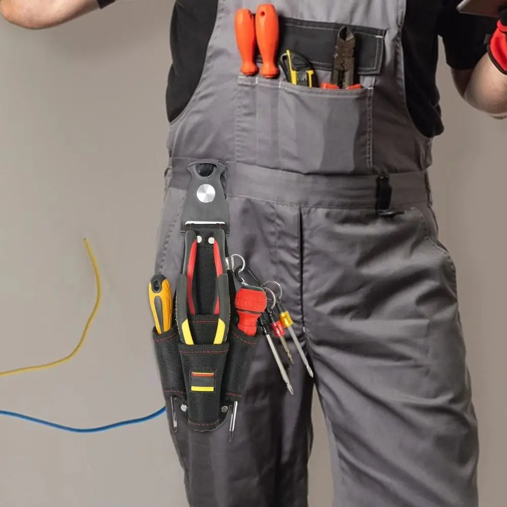 

Waist Hanging Nylon Tool Waist Bag Waterproof Quick Release Electrician Tools Storage Bag Waist Pockets Removable Nail Bag