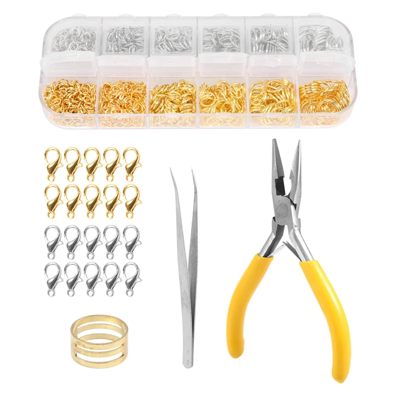 

1544 Pcs Jump Rings Kit Open Jump Rings Gold Jewelry Making Kit For Making Earring Necklace Bracelet Jewelry Supplies