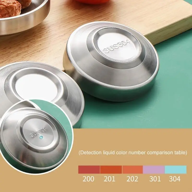 C5AC 4pcs molho condimento tigela imersão pequenos aços inoxidáveis ​​com tempero pratos tempero