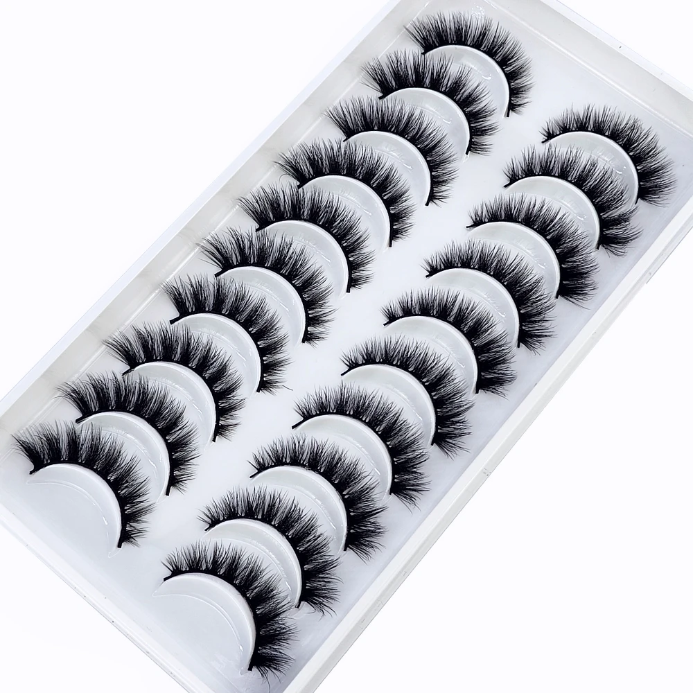 NEW 10 Pairs Natural Long False Eyelashes Fake Lashes Makeup 3d Mink Lashes Extension Short Eyelash Mink Eyelashes for Beauty