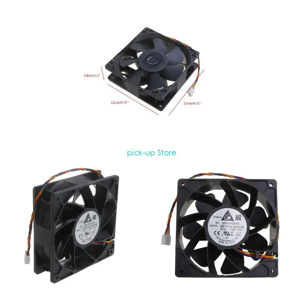 

Q5WA QFR1212GHE Охлаждающий вентилятор постоянного тока, 12 В, 2,7 А, 120x120x38 мм, 2 шарикоподшипника, 6000 об/мин, 210 футов