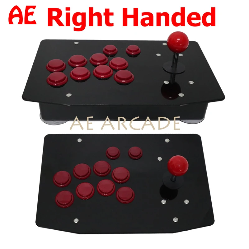 10 Buttons Right Handed Arcade Joystick USB Wired Black Acrylic Panel For PC Pandora Game