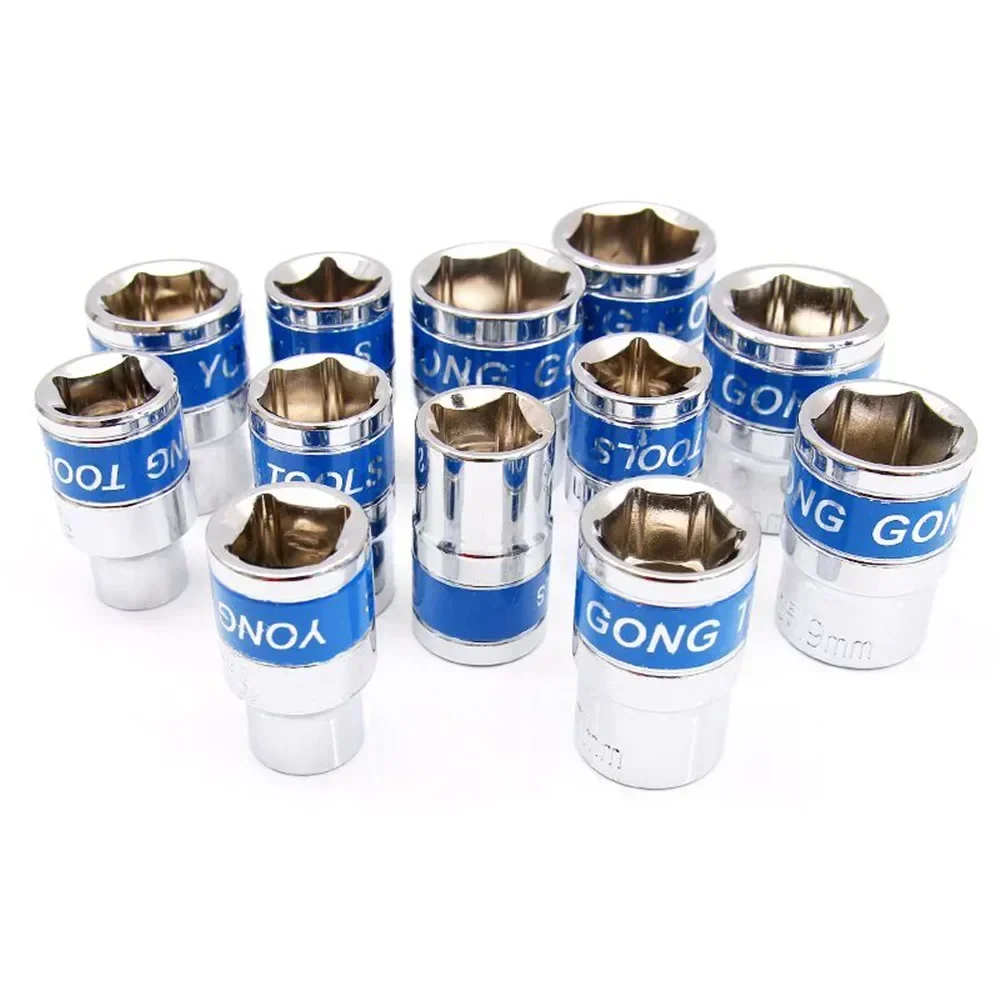 Imagem -06 - Polegada Azul Curto Hex Soquete para 836 mm Remoção de Porca Cr-v Aço Anti-ferrugem Conjunto de Ferramentas de Impacto Tratamento Unidade Chave de Catraca Soquete 1