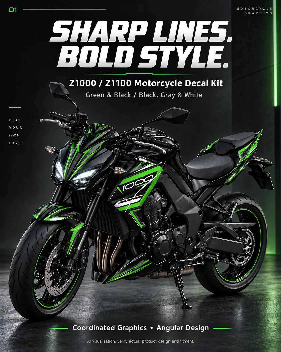 For Z1100 Z1000 Z 1100 1000 SE Tank Pad Knee Grip Gas Fuel Oil Protection Body Fender Front Fairing Stickers Decals Accessories