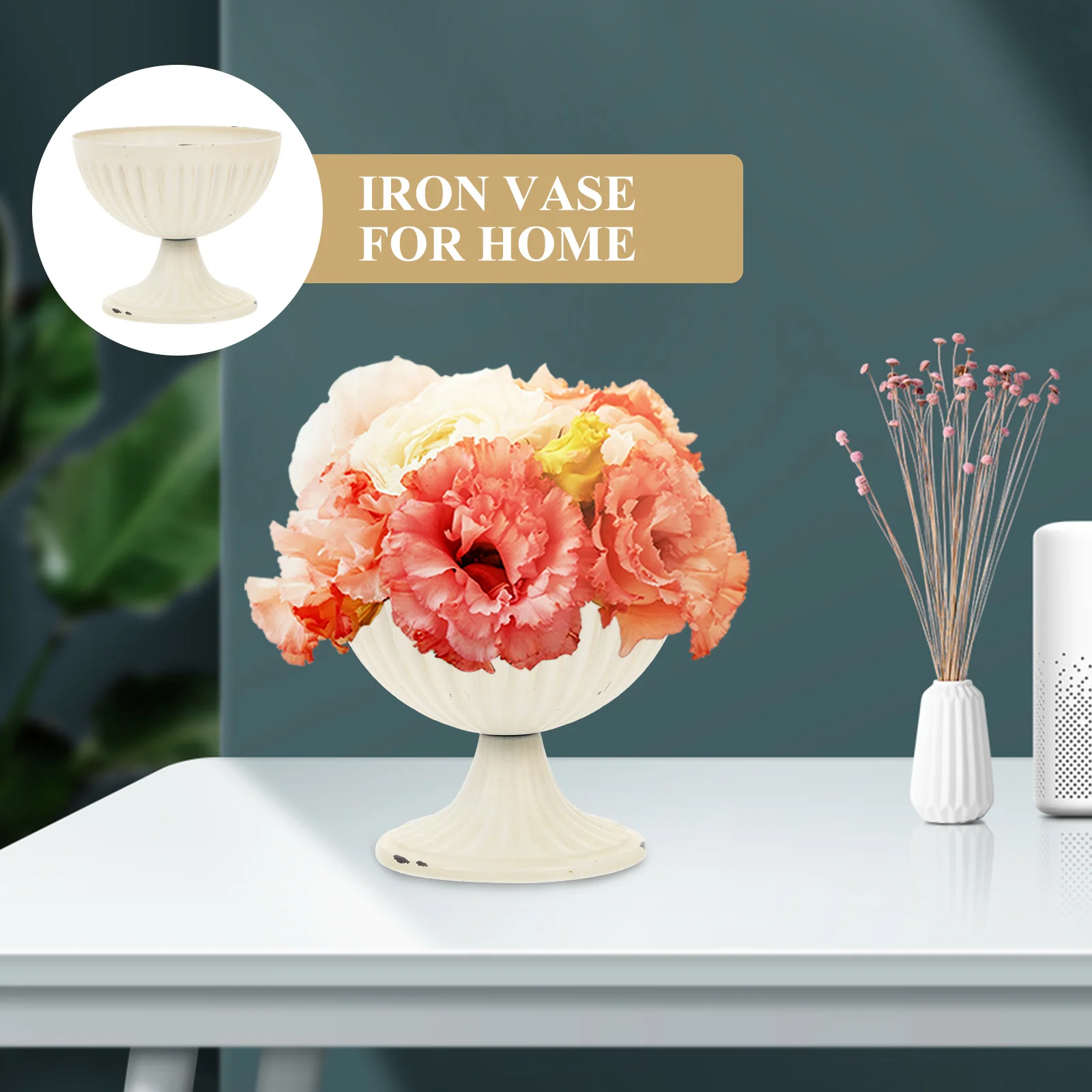 

Retro Iron Vase Flower Pots Floral Urn Planter Artificial Flowers Decor Modern Minimalist Indoor Outdoor Wedding Party Banquet