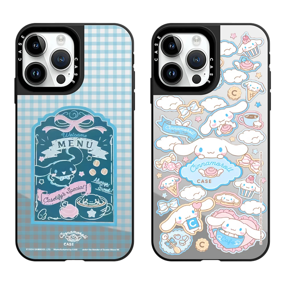 

Sanrio Cinnamoroll Cute Anime Big Eared Mirror Phone Case with MagSafe for iPhone 16 12 13 14 15 11 Pro Max Plus Dropproof Case