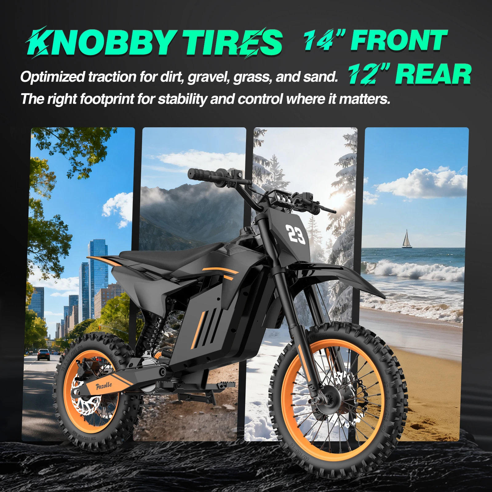 Pazolle elektrische motorfiets 3000W 48V30AH hydraulische remmen elektrische crossmotor voor volwassenen all-terrain banden e-bike 1 jaar garantie