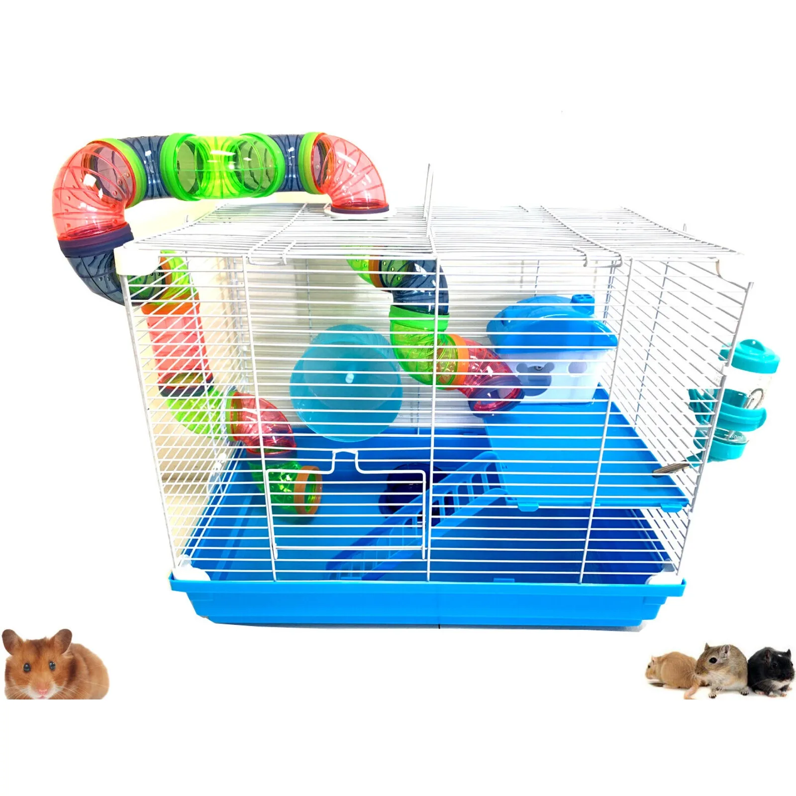 

2-Levels Hamster Habitat Home Rodent Gerbil Mouse Mice Rats Guinea Pig Cage United States