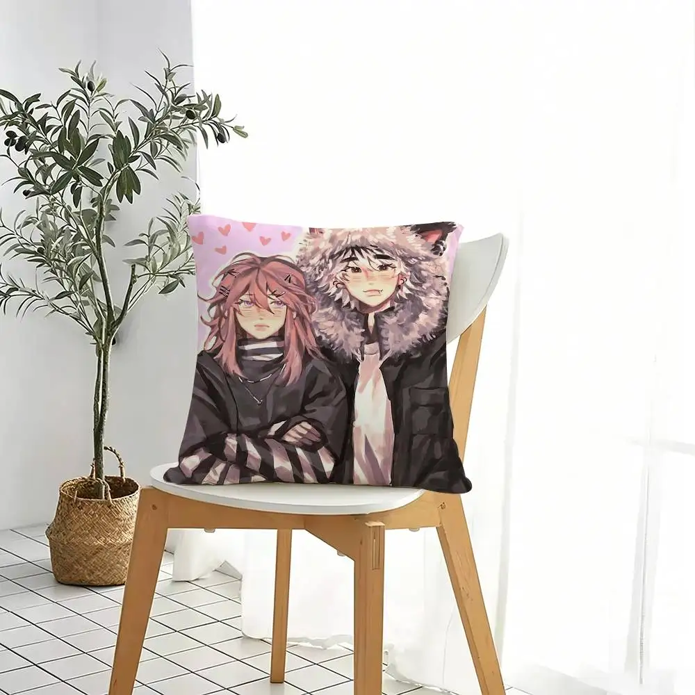 Anime Cherry Crush Cherie  Pillow Case Square Double-Sided Sofa Cushion Cover Bedroom Bedside Pillow Gift