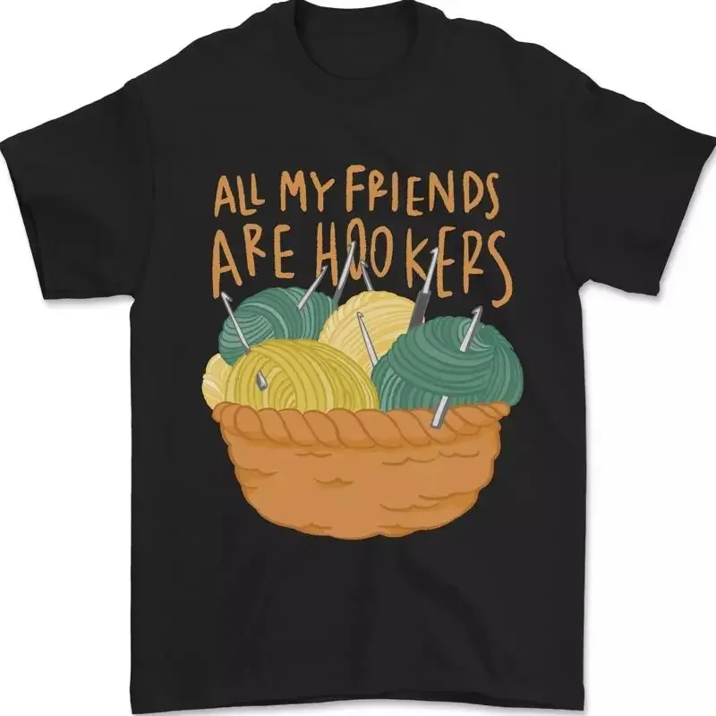 Friends Hookers Funny Crochet Knitting Mens T Shirt