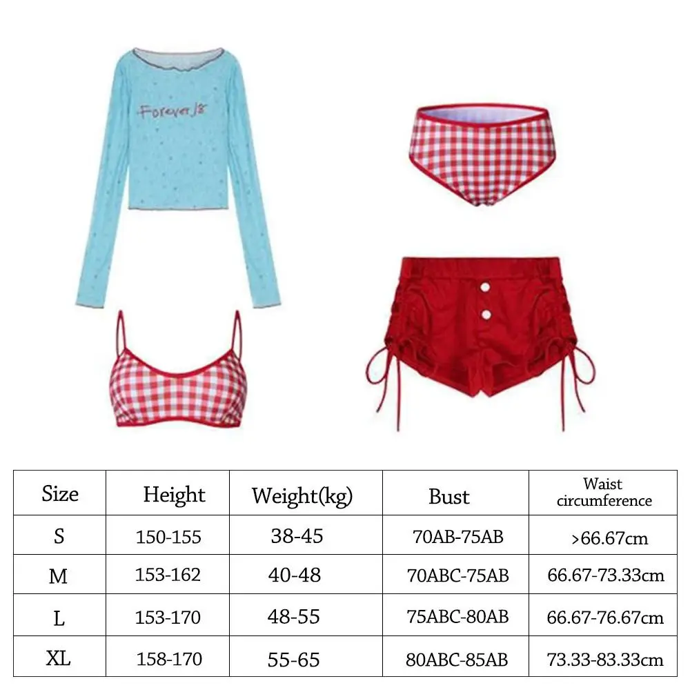 4 unids/set verano Y2k traje de baño para mujer dopamina Tops cortos de manga larga a prueba de sol camisetas de natación de aguas termales