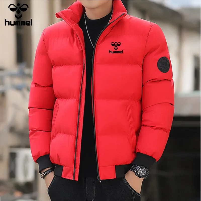 HUMMEL Luxury Men's Winter Jacket Down Jacket 2024 Men's Winter Jacket Fashion Zipper Windproof jacket Men's cotton-padded jacke