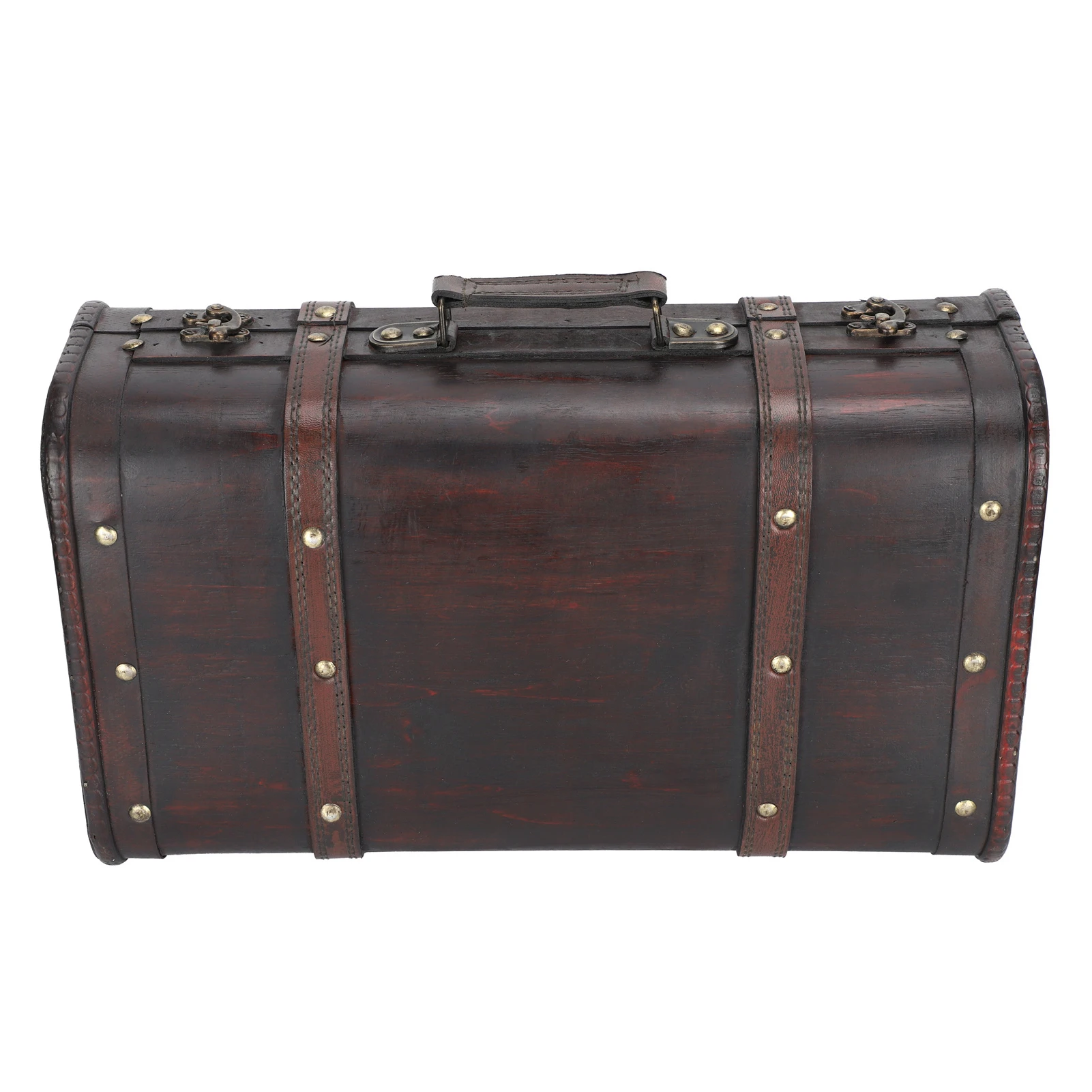 

Portable Antique Suitcase Wooden Case Photography Props Craft Decoration Box Ornament Decorative Suitcase