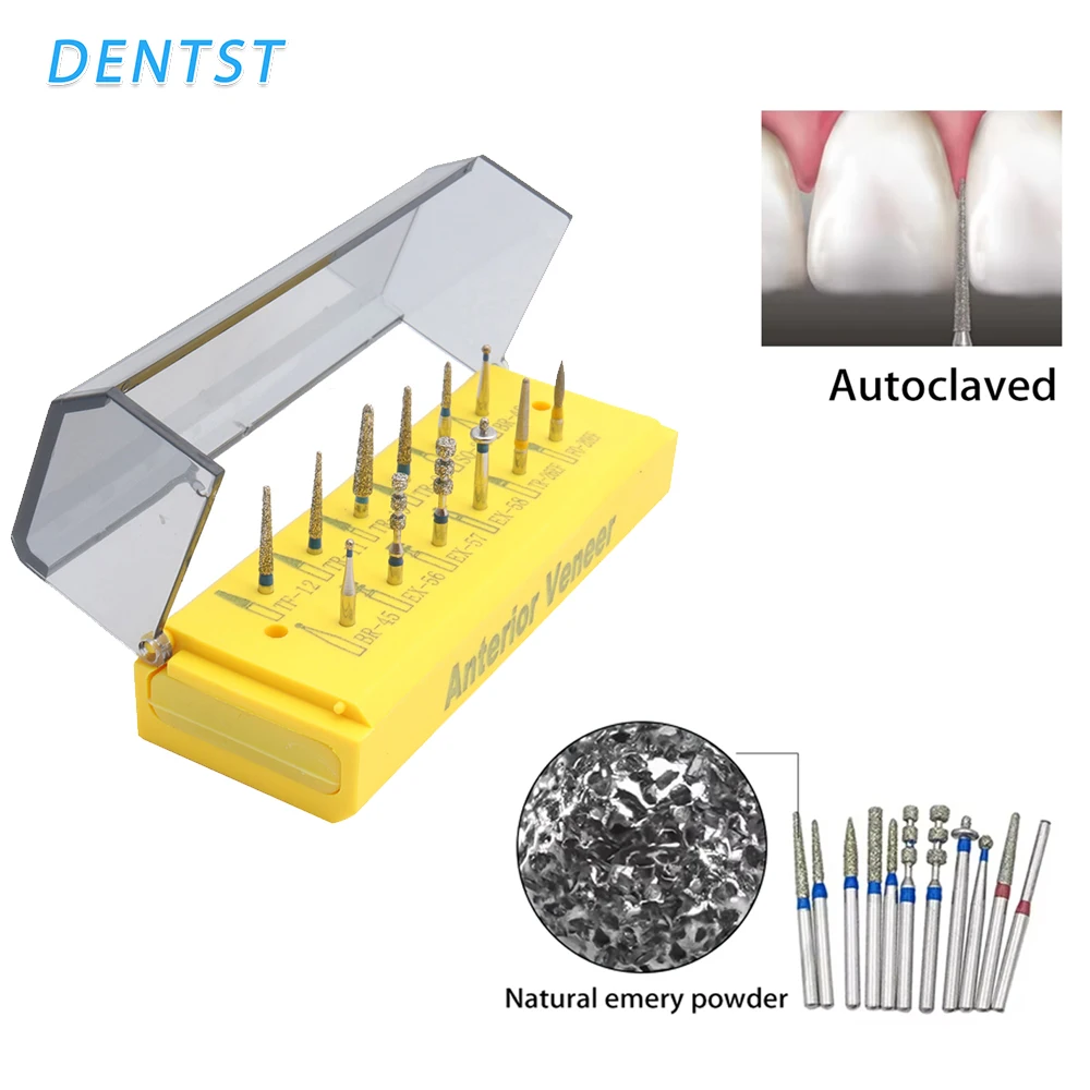 

Dental Diamond Burs Kit For High Speed Preparation And Polishing Of Porcelain Veneers Crowns Restorations Complete Drill Bit Set