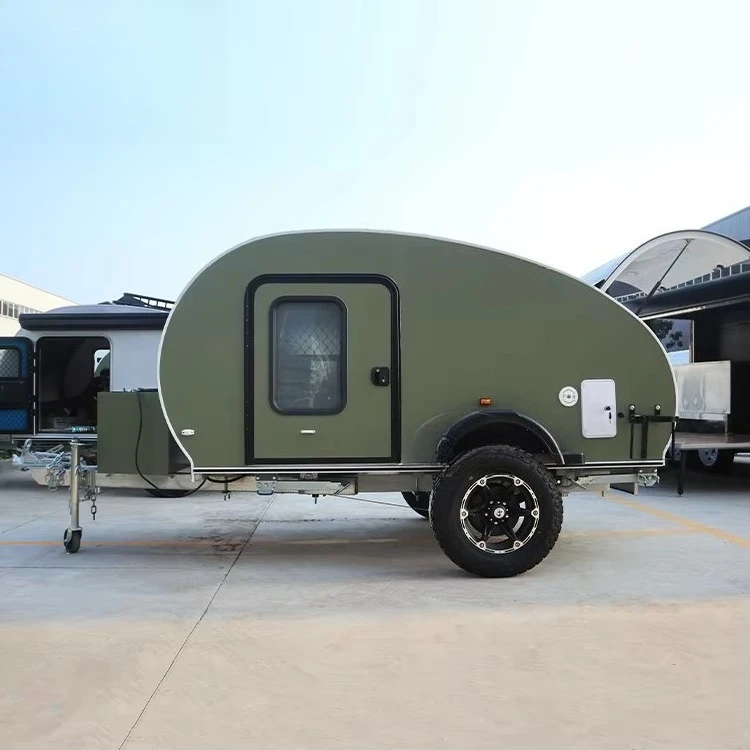 

Customized Aluminum Teardrop Mini Camper Trailer Off-road Outdoor Water System Camping Durable Hot Sale Travel Unit