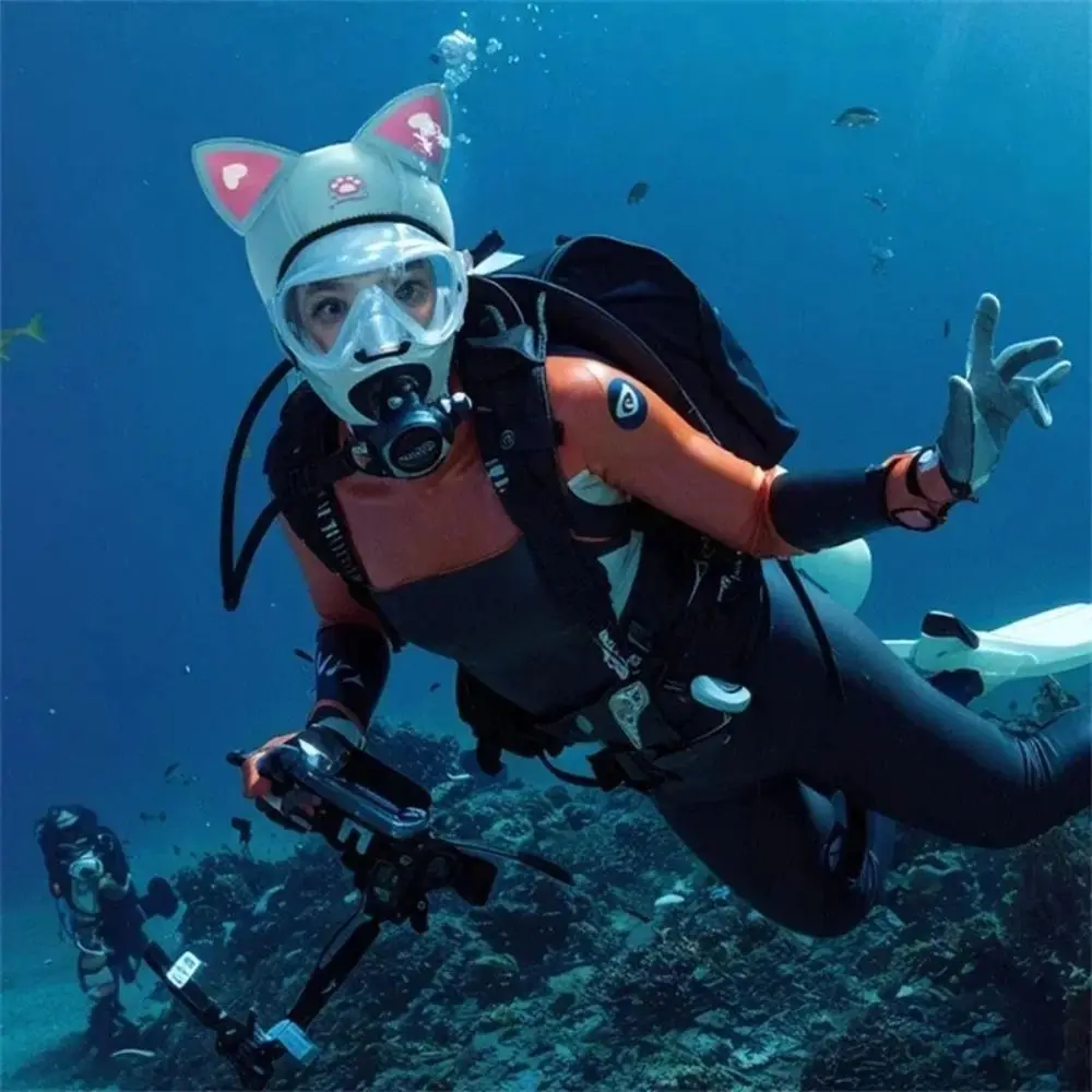 

Neoprene Diving Headband Wetsuit Hood Clear Vision Outdoor Diving Hat Professional Cute Cat Ears Swimming Headband Diving