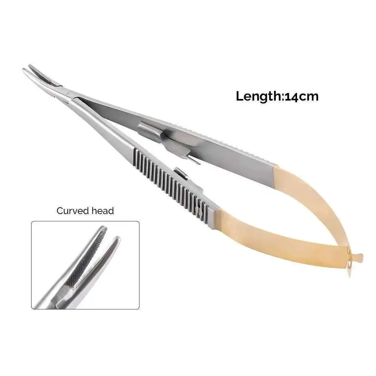 Dental Microsurgical Needle Holder with Inserts (Locking Type) – Straight-Tip Suturing Forceps
