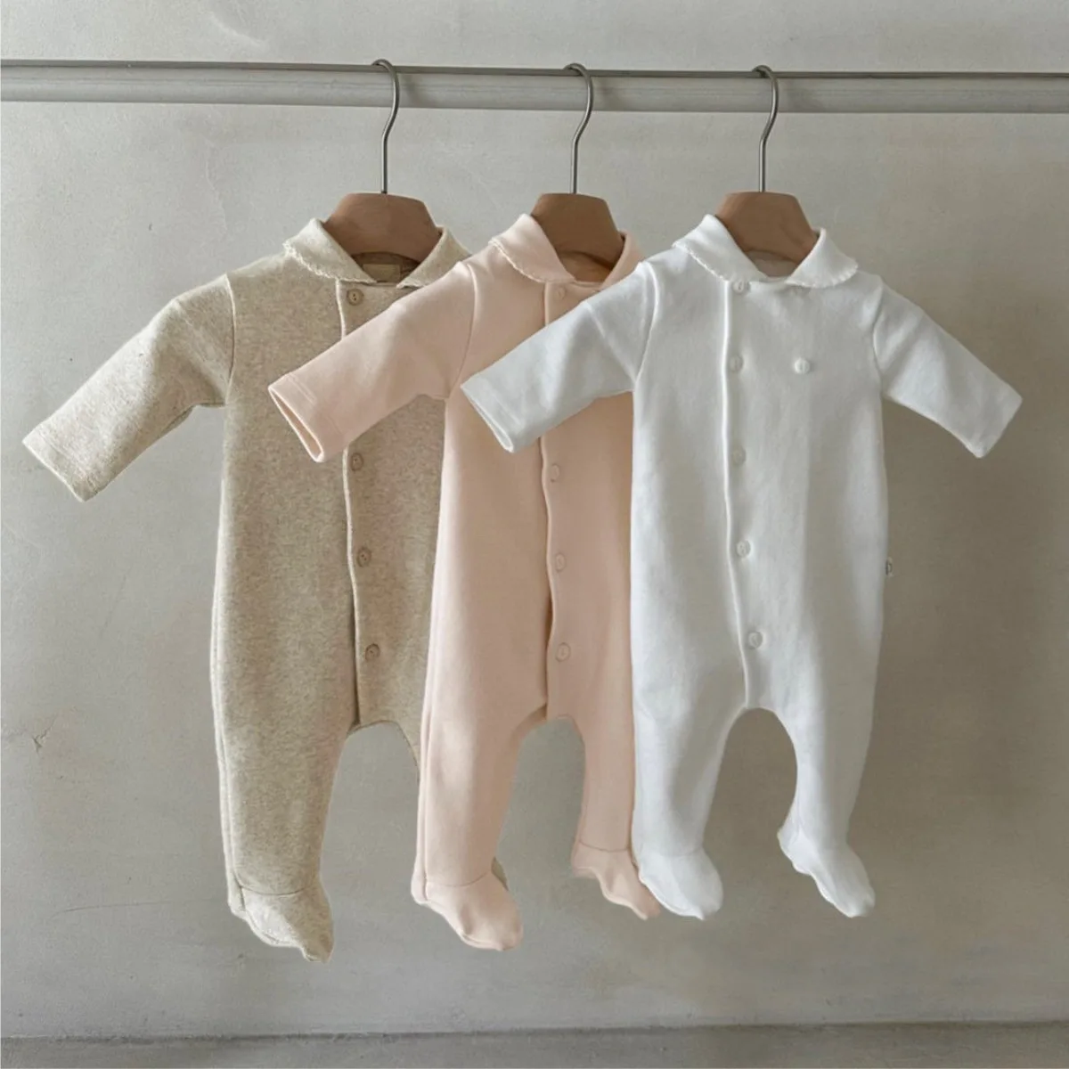 Spring New Baby Long Sleeve Lapel Romper Cotton Infant Boy Girl Solid Casual Jumpsuit Newborn Toddler Clothes 0-24M