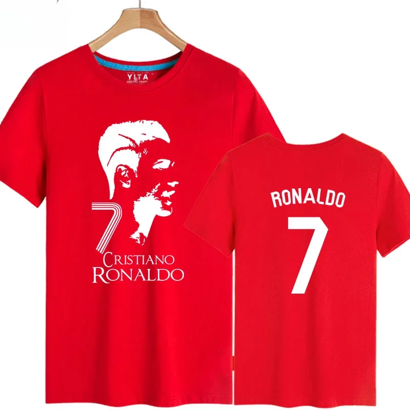 “CR7” Short-sleeved Cotton T-shirt For Men\'s And Women\'s Football Fans Clothes Half-sleeved Summer Oversize High Quality