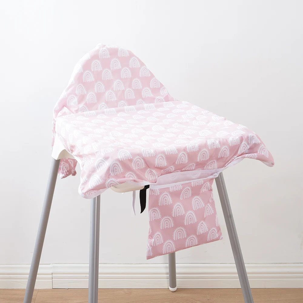 

HappyFlute New Rainbow Prints Table Use Full Coverage With Pocket Waterproof &Eco-friendly Coverall Baby Feeding Bib