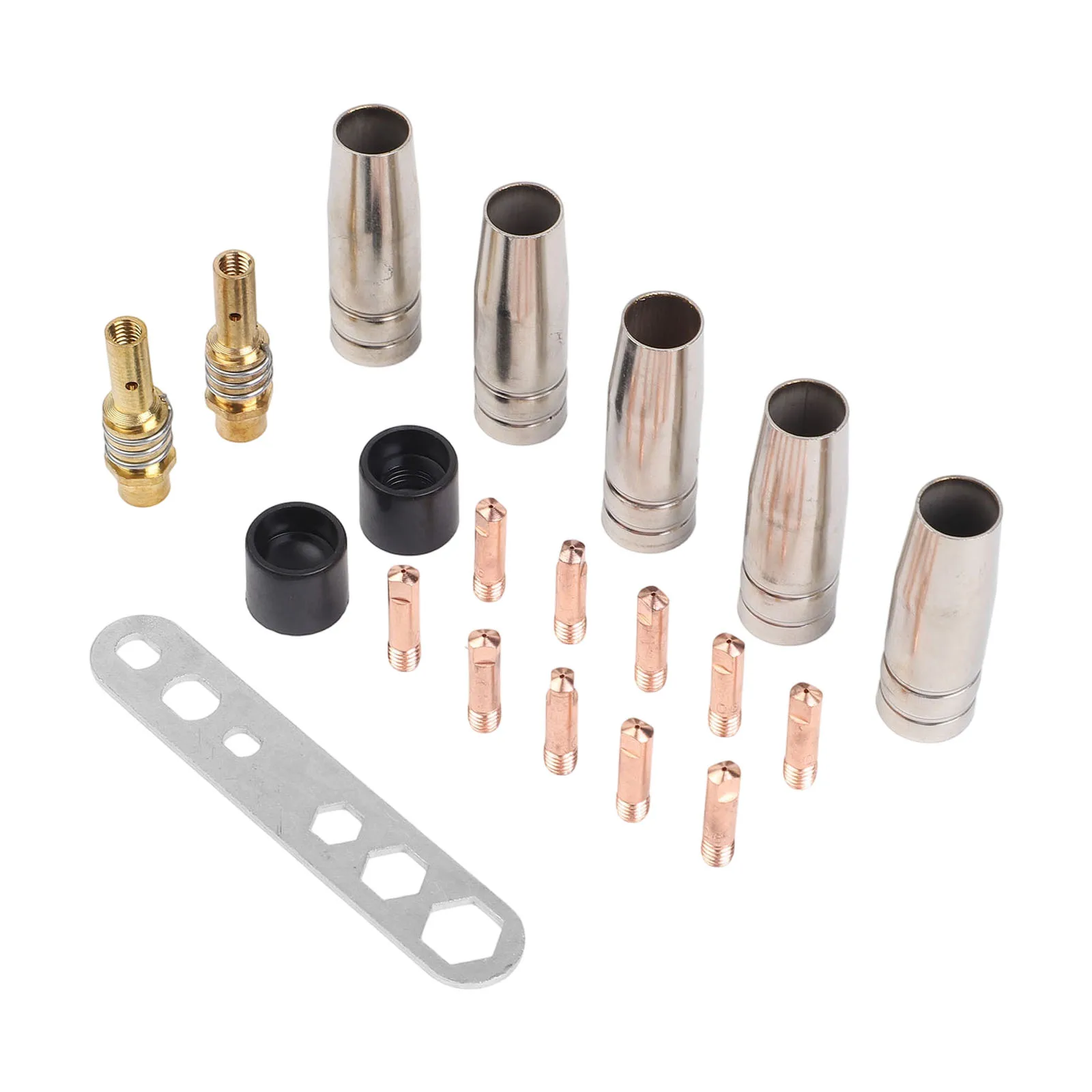 22PCS For MIG Welding Accessory Kit for MAG Usage Featuring 0 6mm Gas Nozzles Holder Diffusers and Installation Tools